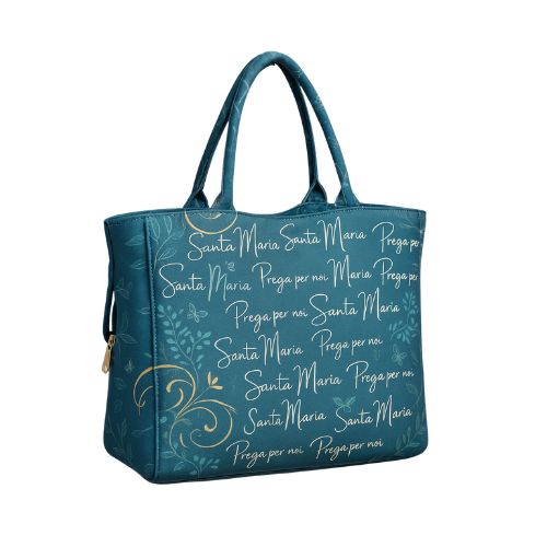 Bolso Con Diseño Religioso Azul