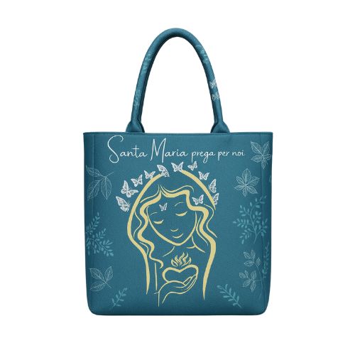 Bolso Con Diseño Religioso Azul